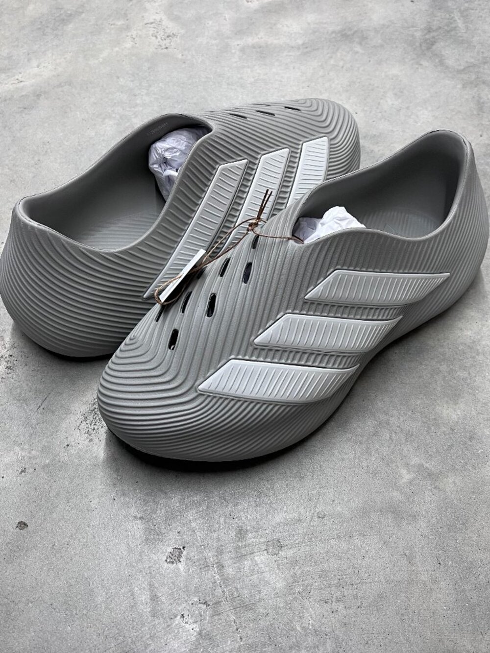 Men's Gray Slip-On Foam Clog with White Accents
